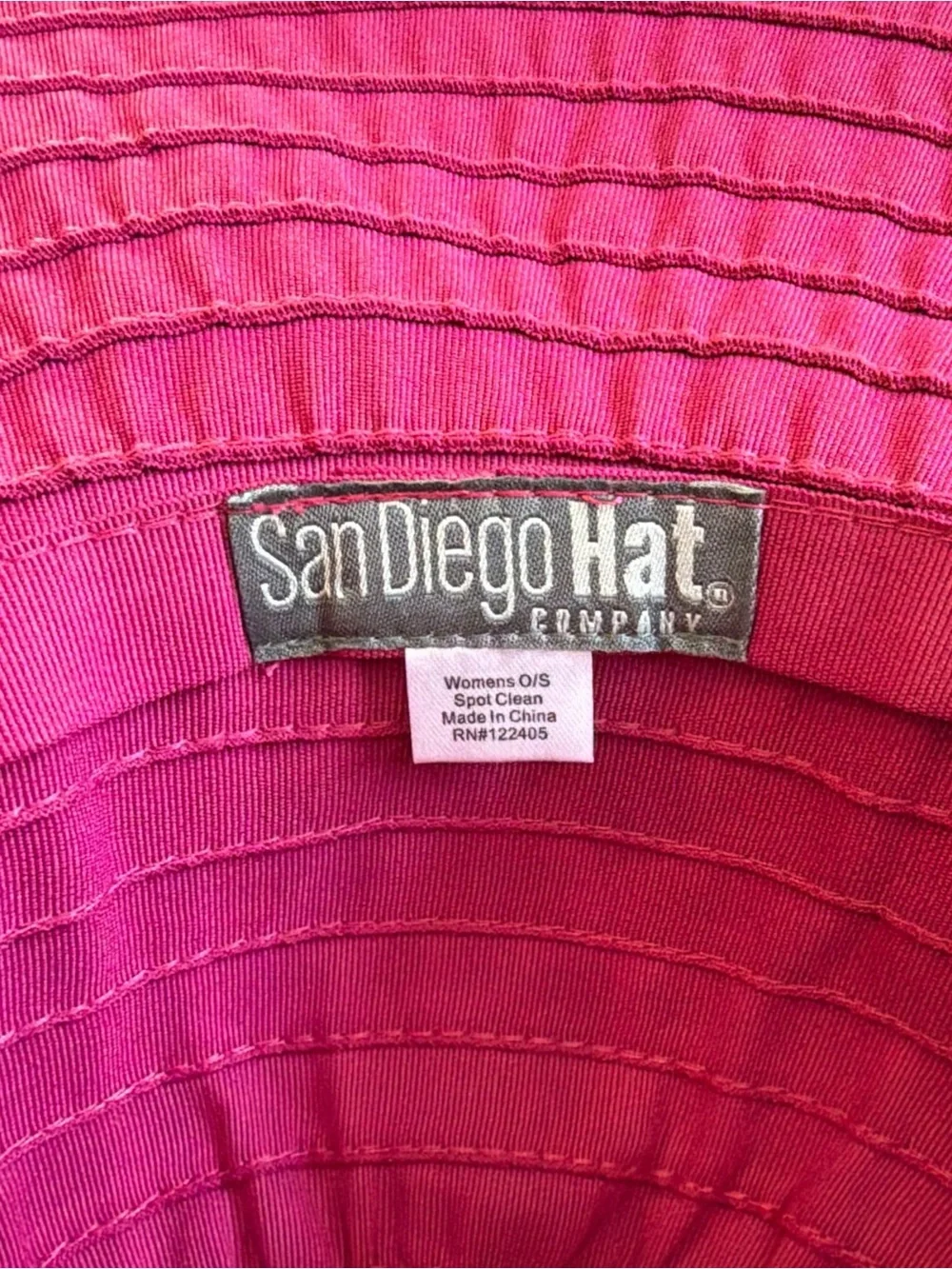 San Diego Hat Company Fuchsia Wide Brim Packable Sun Hat UPF 50 Ribbon Bow Trave